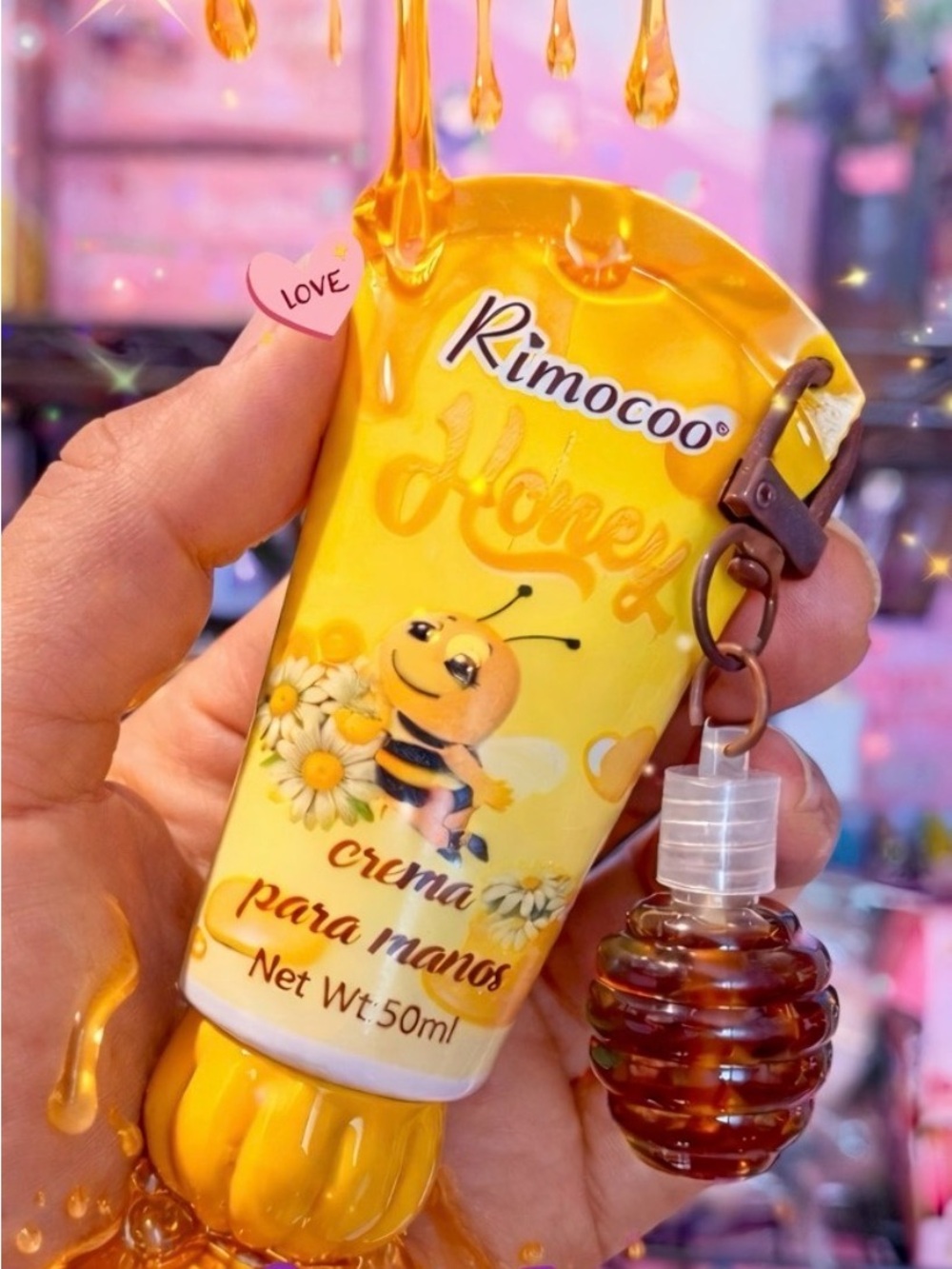 Rimocoo Honey hand cream w/ lip oil charm  50 ml